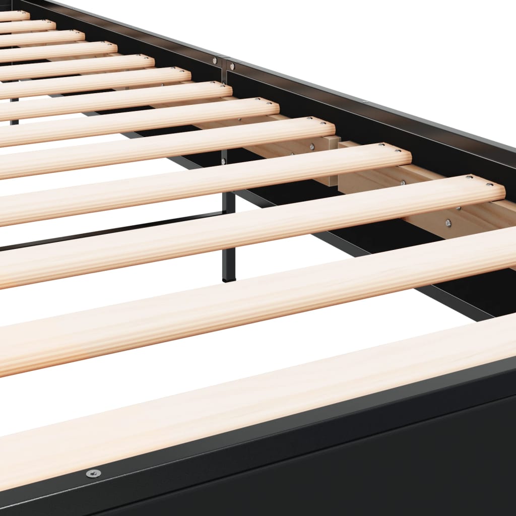 Bed Frame without Mattress Black 90x200 cm